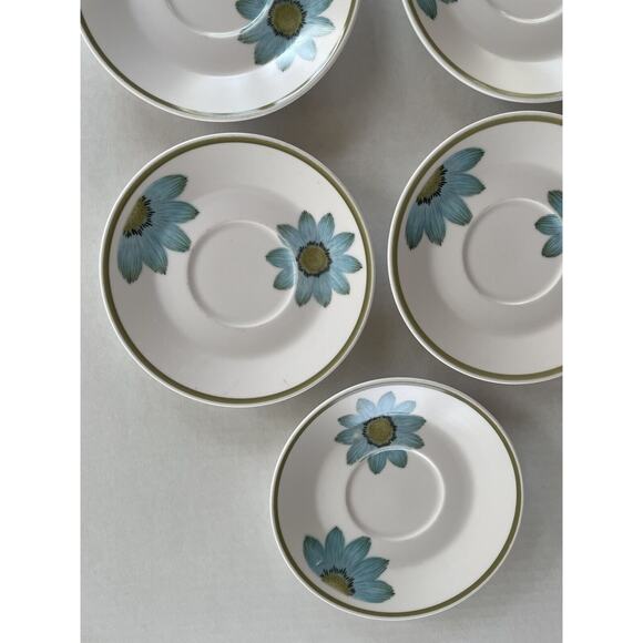 MCM Noritake Progression UP-SA DAISY Saucers Teal Daisy Set of 5 - Picture 3 of 5